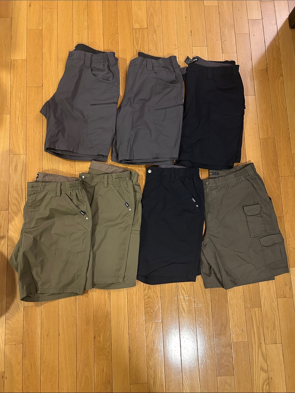 Lot of 7 CQR 10" / 511 Tactical 9.5” Shorts Mens 38W Grey Navy Blue Green Tundra